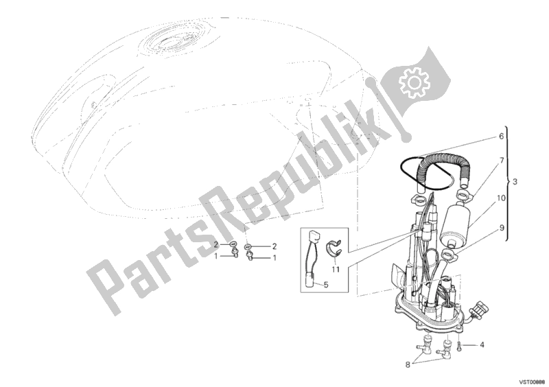 Toutes les pièces pour le Pompe à Essence du Ducati Monster S4 RS USA 1000 2007